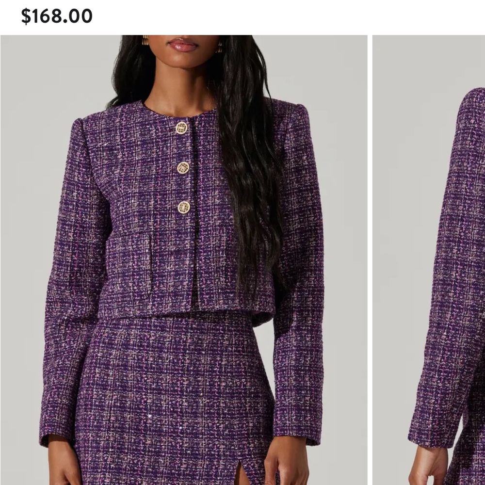 Lyssa Tweed Jacket by ASTR the Label Purple/black size Medium New with tags